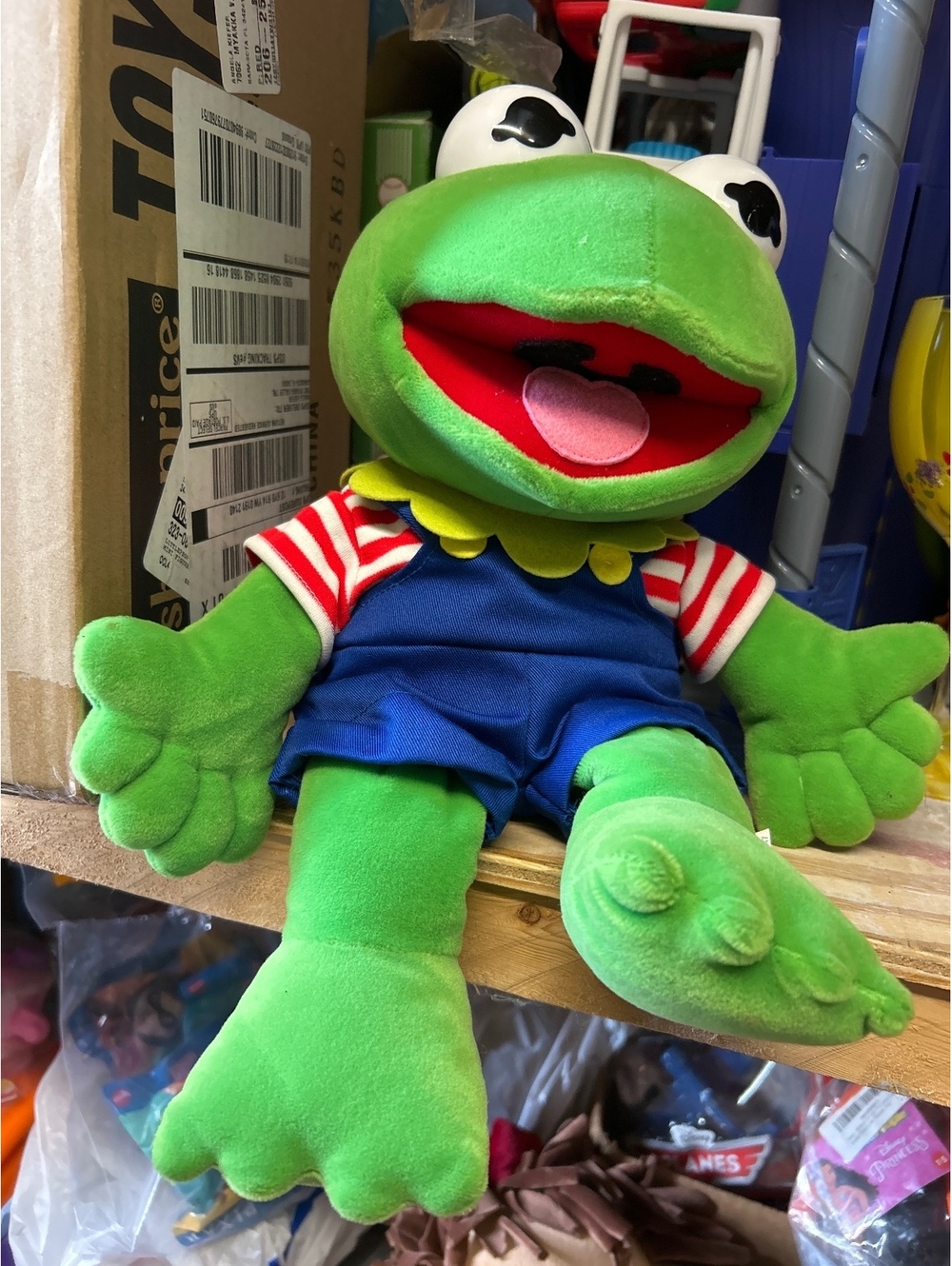 Jim Henson's Kermit the Frog Plush Doll with Blue Overalls